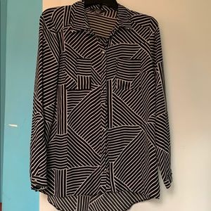Black & White Pattern Button Up